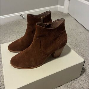 Anthropologie Brown Suede Bootie